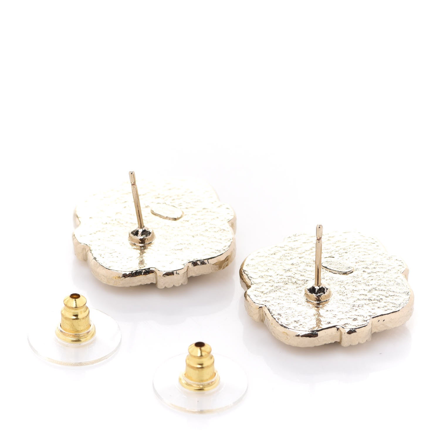 Chanel Resin Crystal Quilted CC Heart Earrings Gold Black 3 of 5