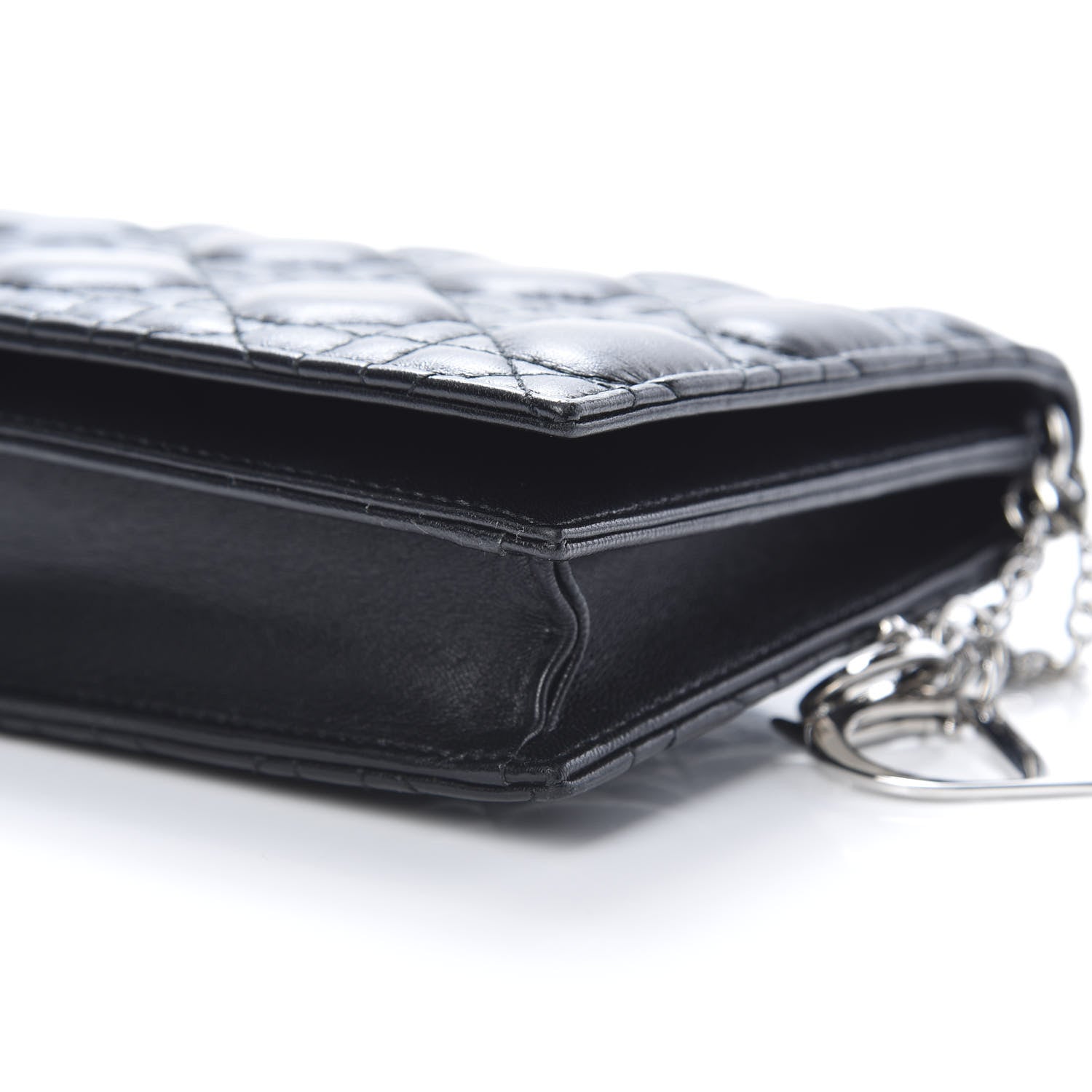 Christian Dior Lambskin Cannage Lady Dior Convertible Clutch Black 10 of 10