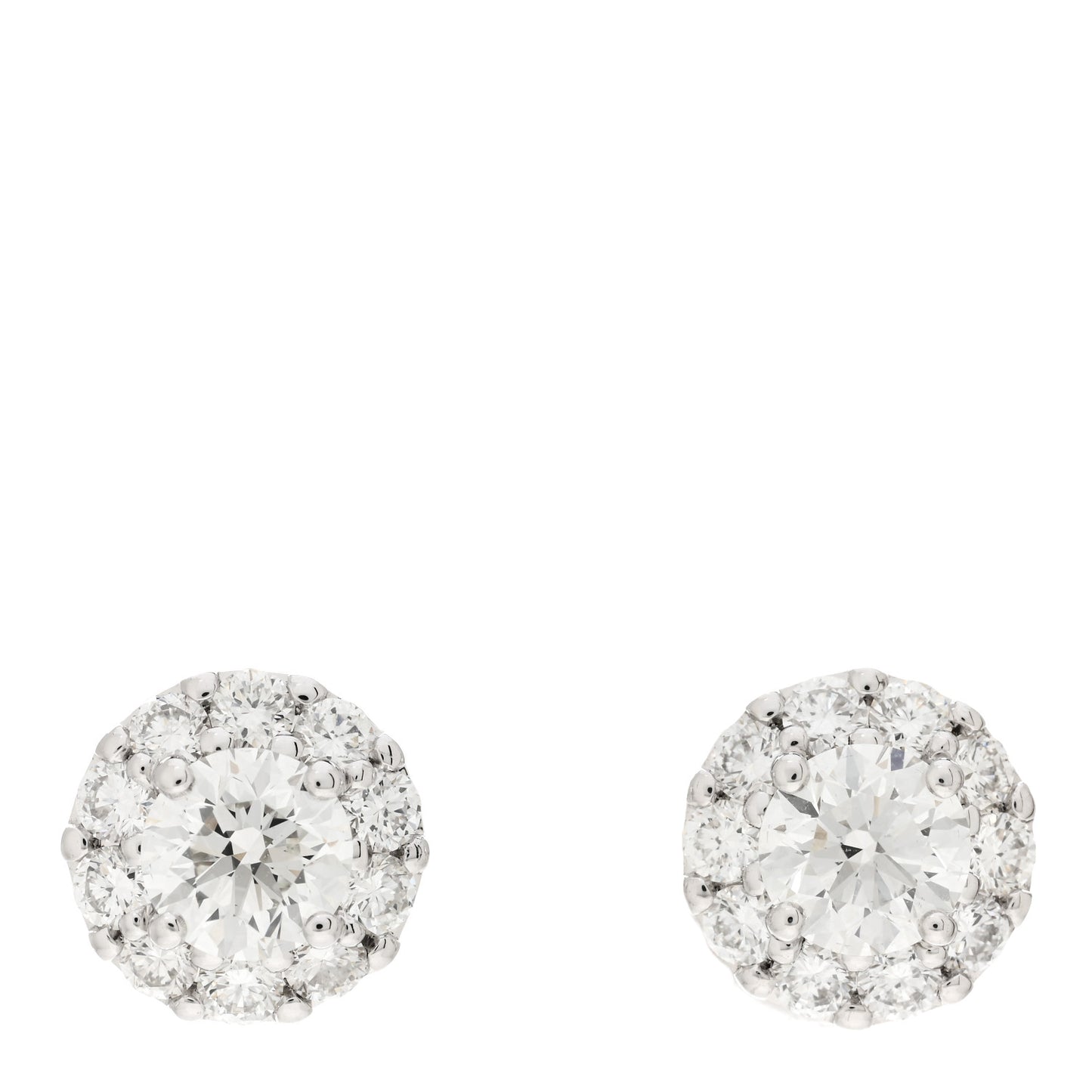18K White Gold Diamond 1.50ct Icon Round Stud Earrings