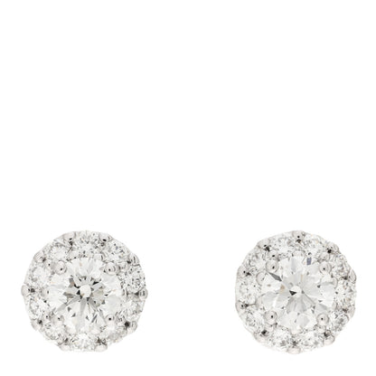 Graff 18K White Gold Diamond 1.50ct Icon Round Stud Earrings 1 of 6