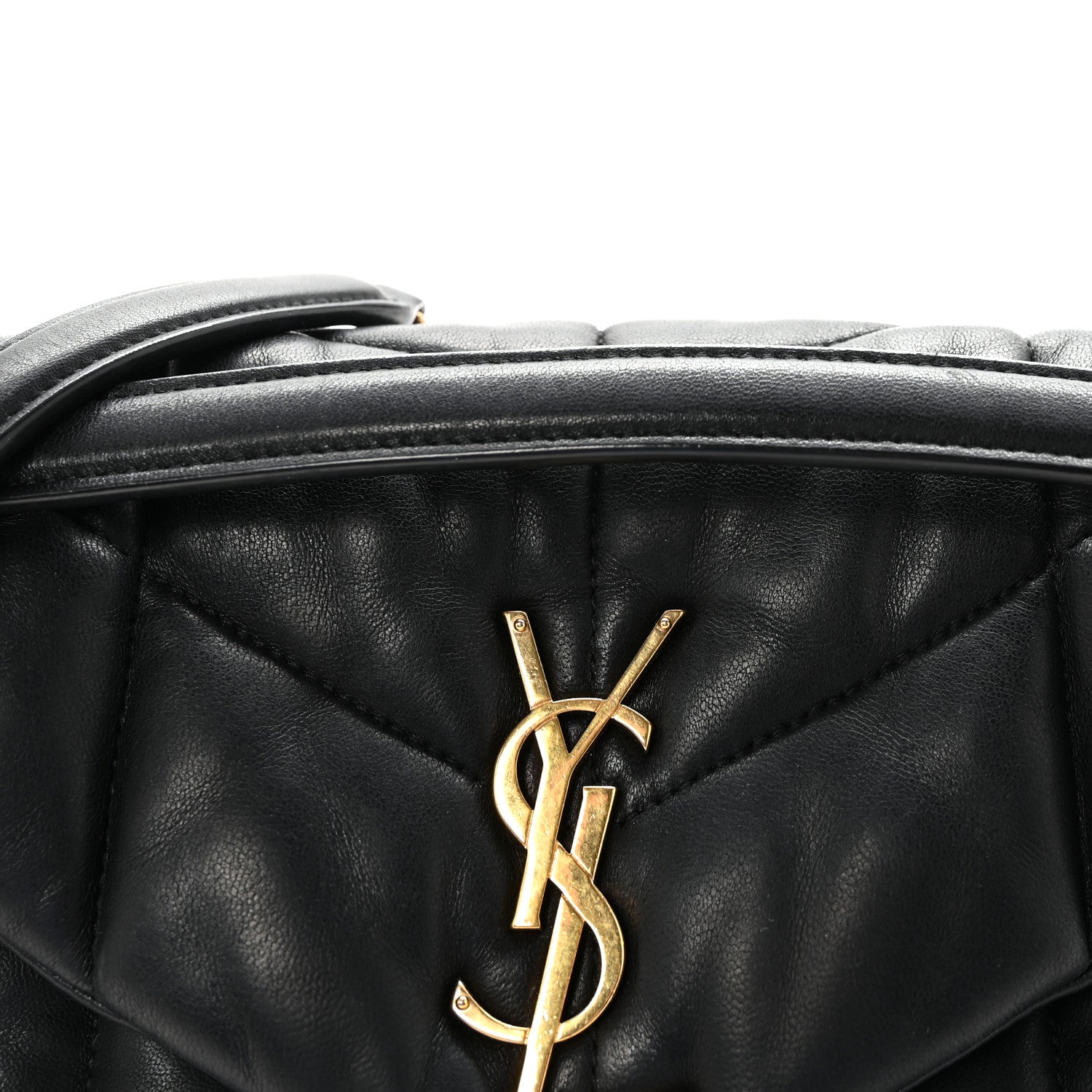Saint Laurent Lambskin Quilted Small Loulou Puffer Monogram Chain Satchel Black 7 of 9