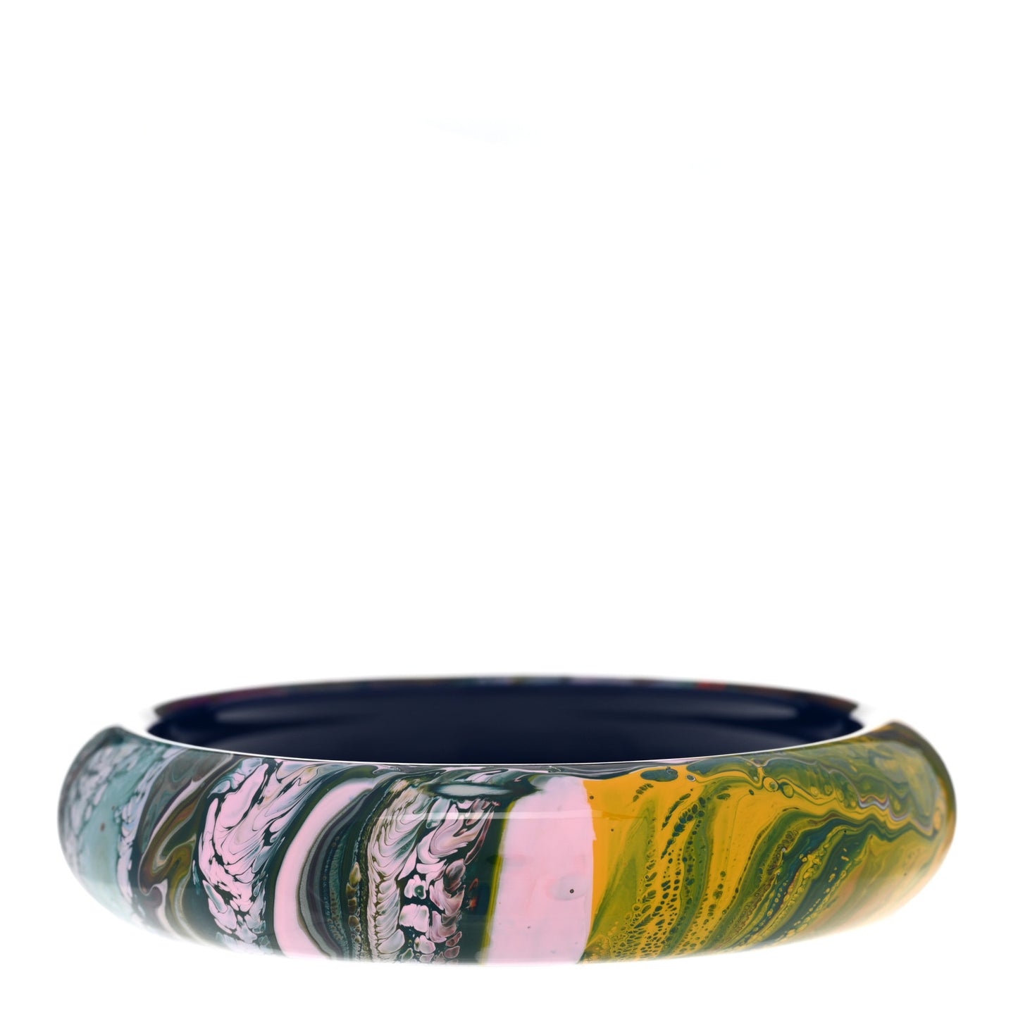 Lacquered Wood Marbling Bracelet T1