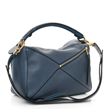 Loewe Calfskin Medium Puzzle Bag Dark Blue 3 of 9