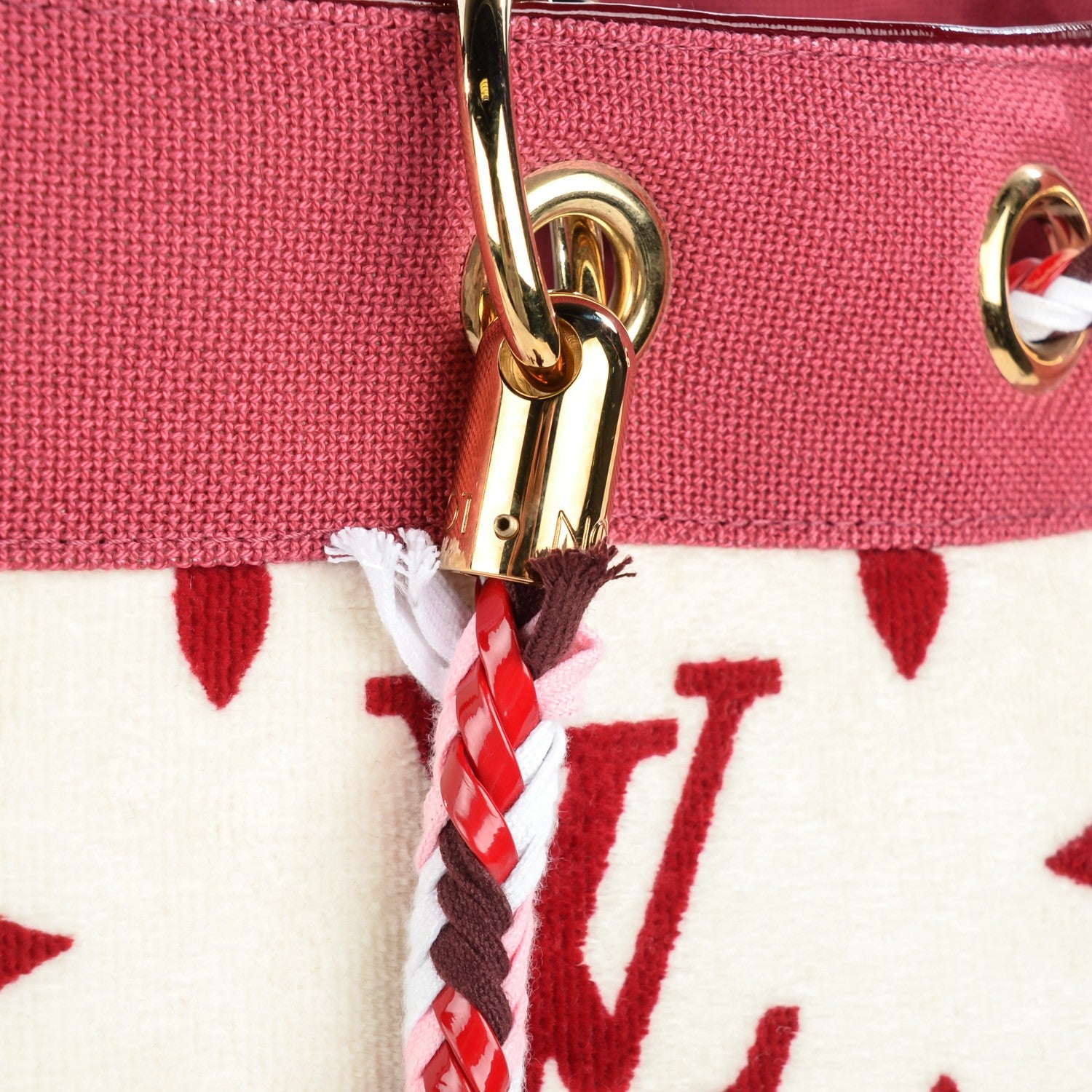 Louis Vuitton Cotton Monogram Eponge Cabas Rouge 8 of 9