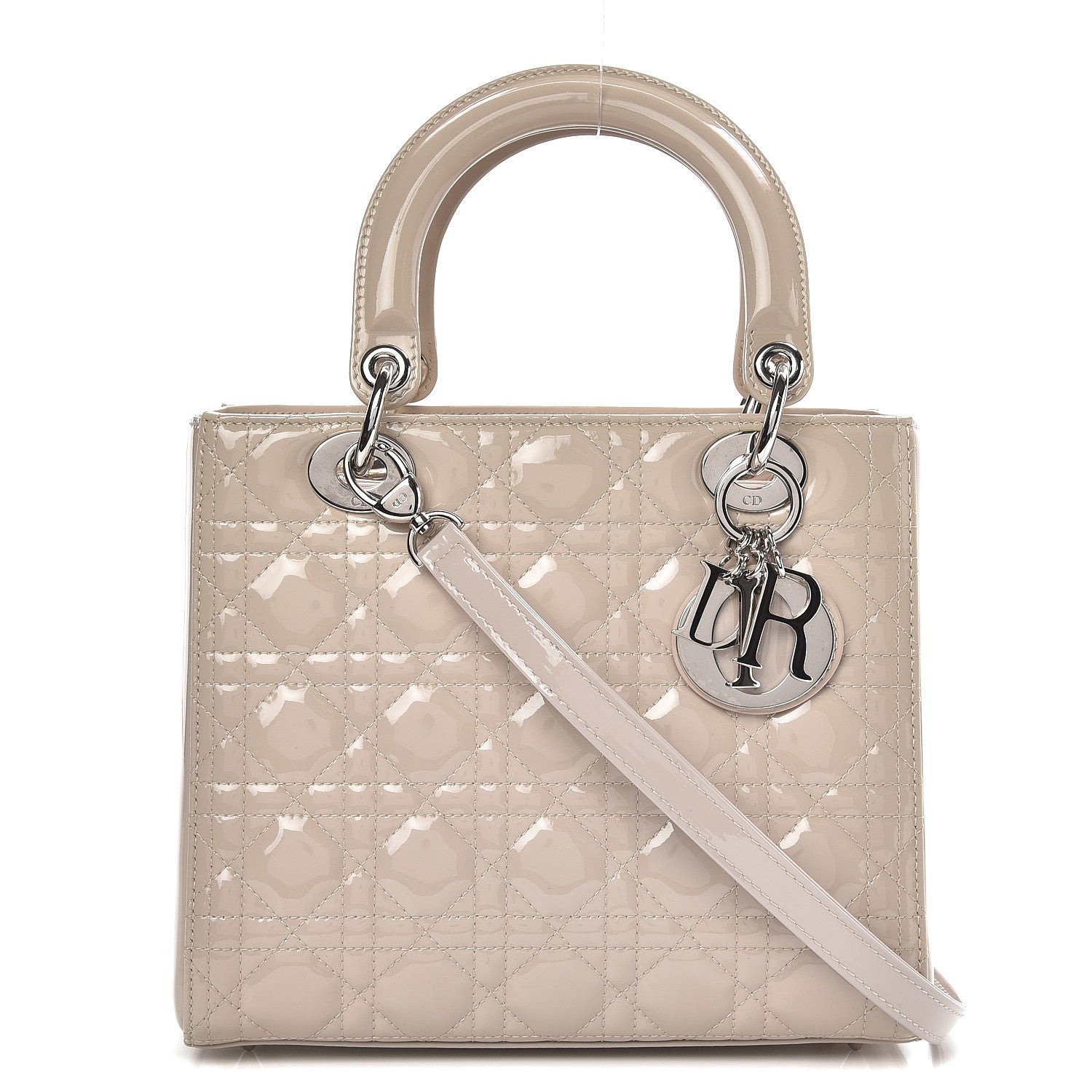 Christian Dior Patent Cannage Medium Lady Dior Grey 1 of 10