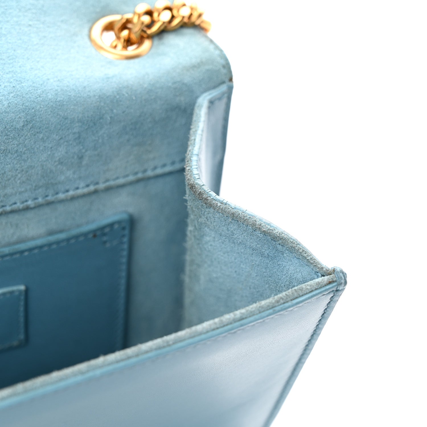 Saint Laurent Smooth Calfskin Small Classic Monogram Kate Tassel Satchel Turquoise 11 of 14