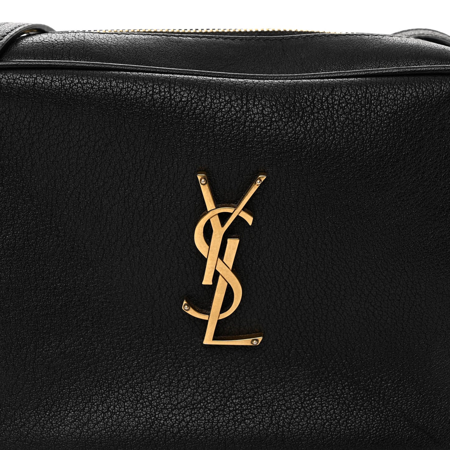 Grained Lambskin Monogram Lou Camera Bag Black