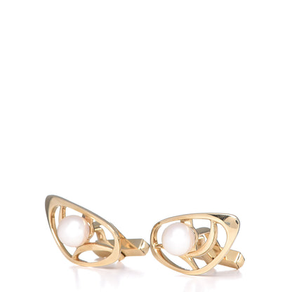 Mikimoto 14K Yellow Gold Akoya Pearl 7mm Cufflinks 2 of 4