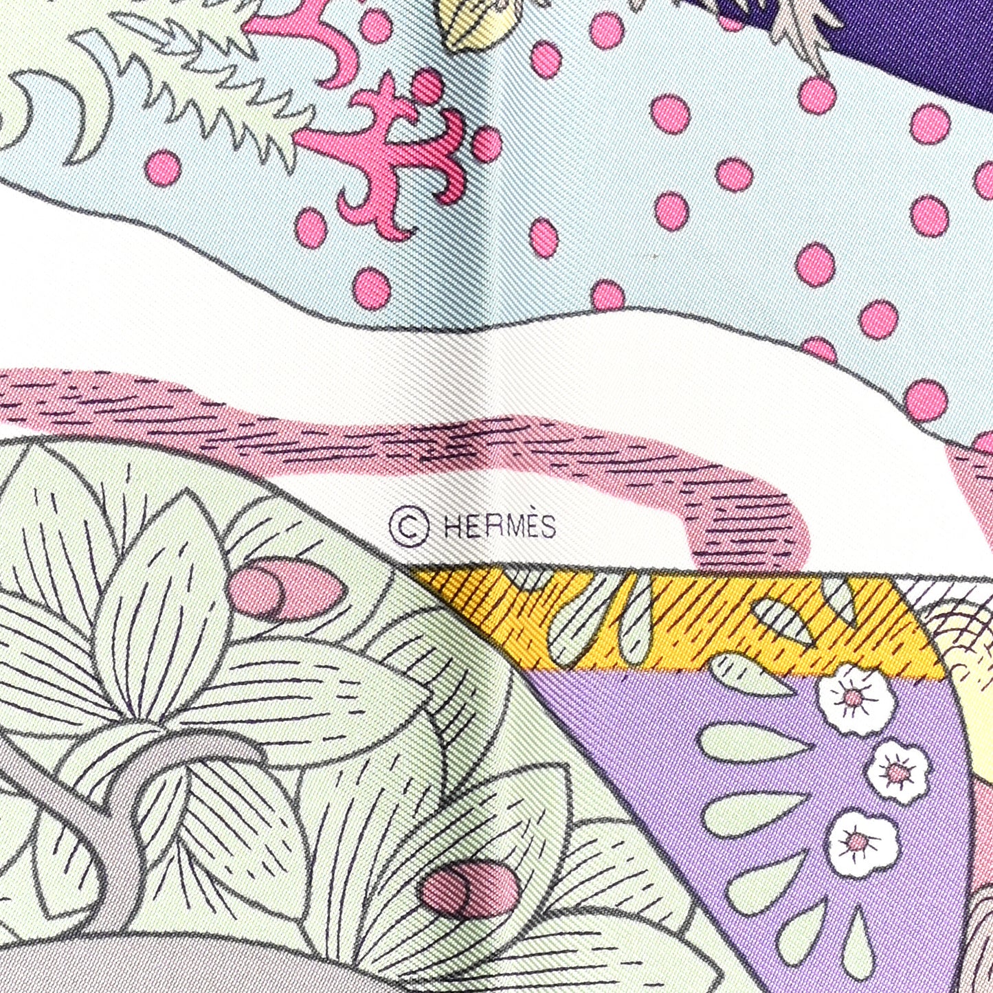 Silk Le Premier Chant Scarf 90 Violet Bleu Glacier
