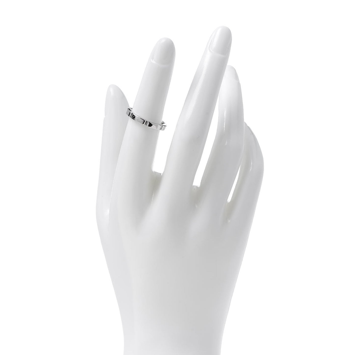 18K White Gold 2.5mm Maillon Panthere Wedding Band Ring 50 5.25