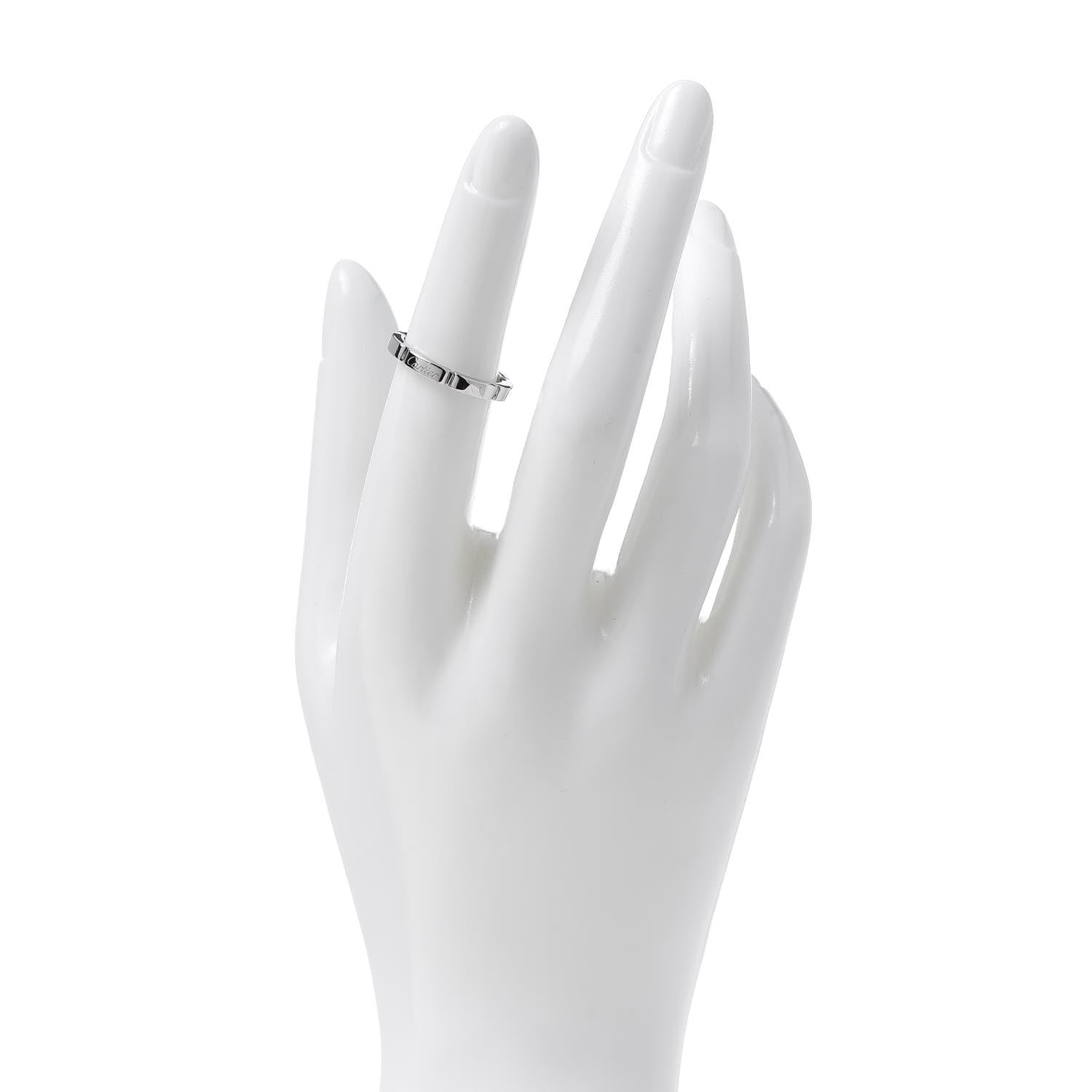 Cartier 18K White Gold 2.5mm Maillon Panthere Wedding Band Ring 50 5.25 2 of 5