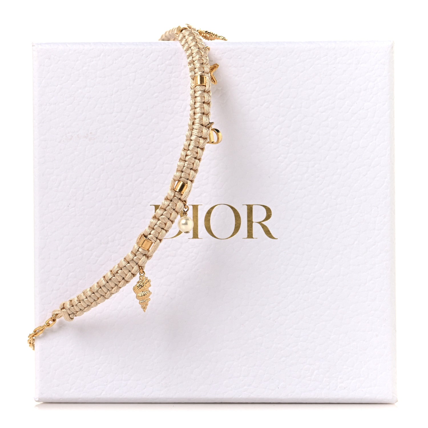 Christian Dior Metal Polyester Cabinet D'été Choker Gold Beige 5 of 5