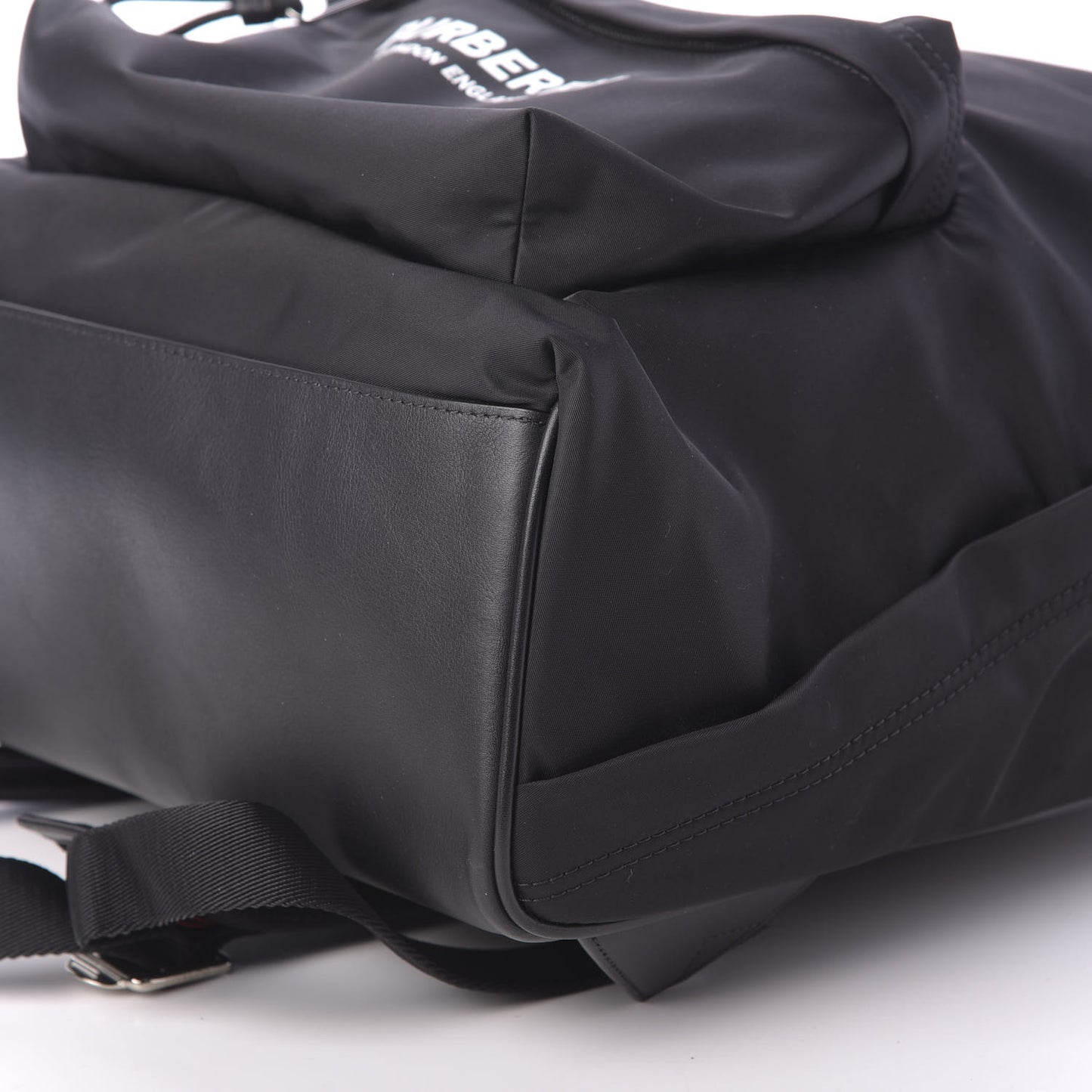 Nylon Logo Print Backpack Black