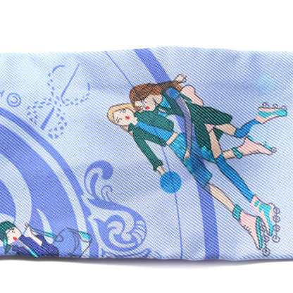 Hermes Silk Ex-Libris Les Parisiennes Twilly Ciel Turquoise Lavender 3 of 5
