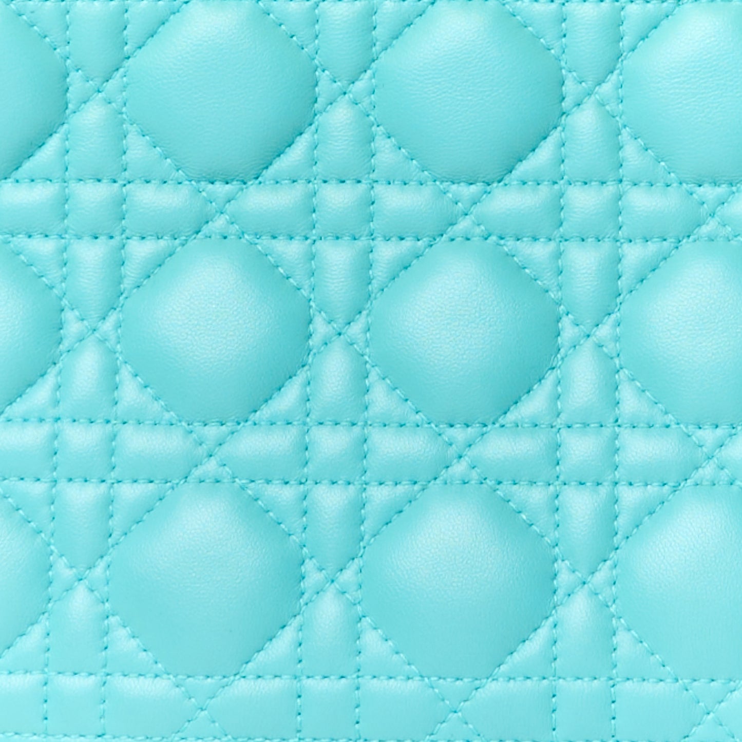Lambskin Cannage Large Lady Dior Turquoise