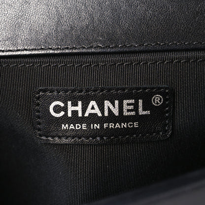 Chanel Lambskin Pleated Medium Boy Flap Navy 6 of 9