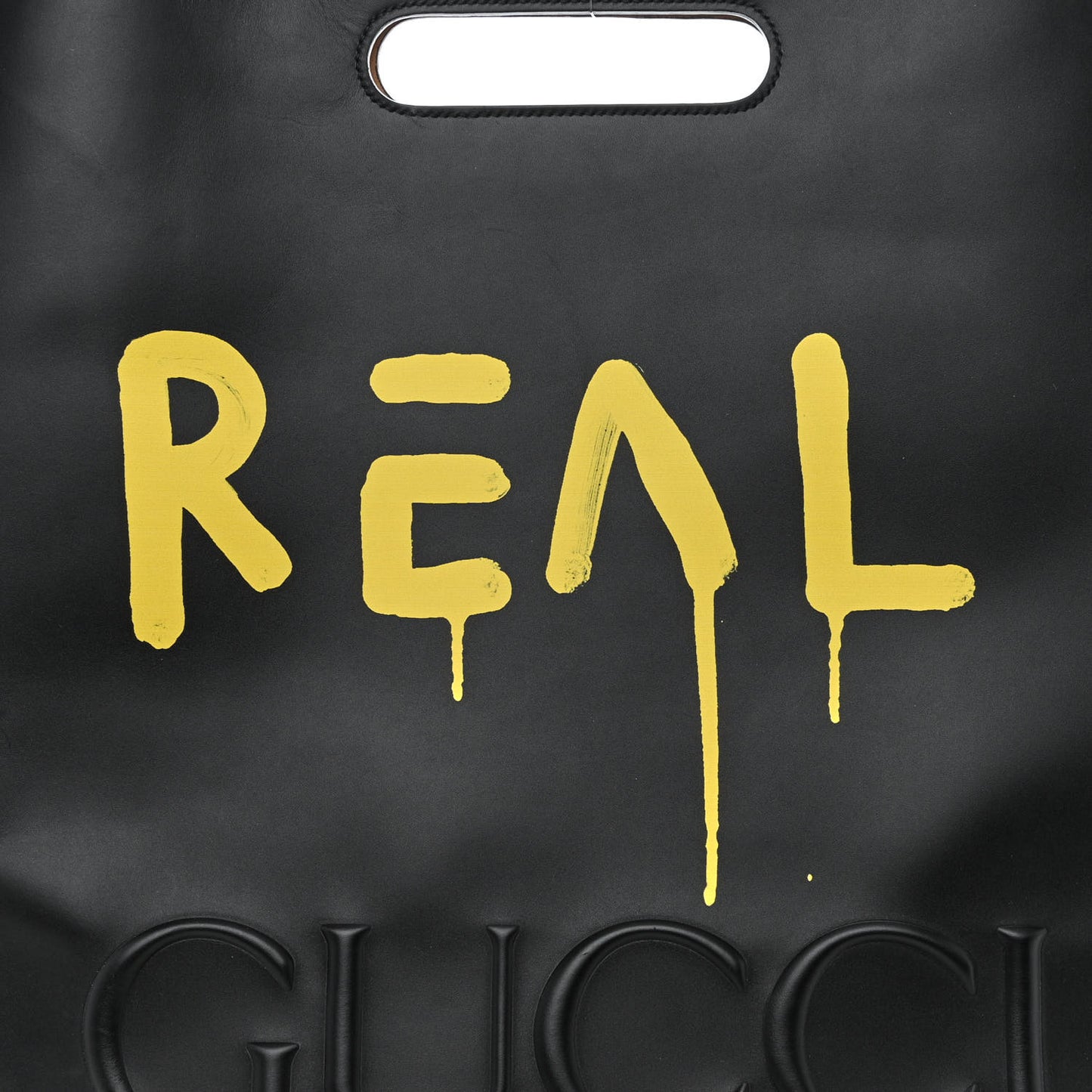 Calfskin GucciGhost Real Large XL Tote Black Yellow