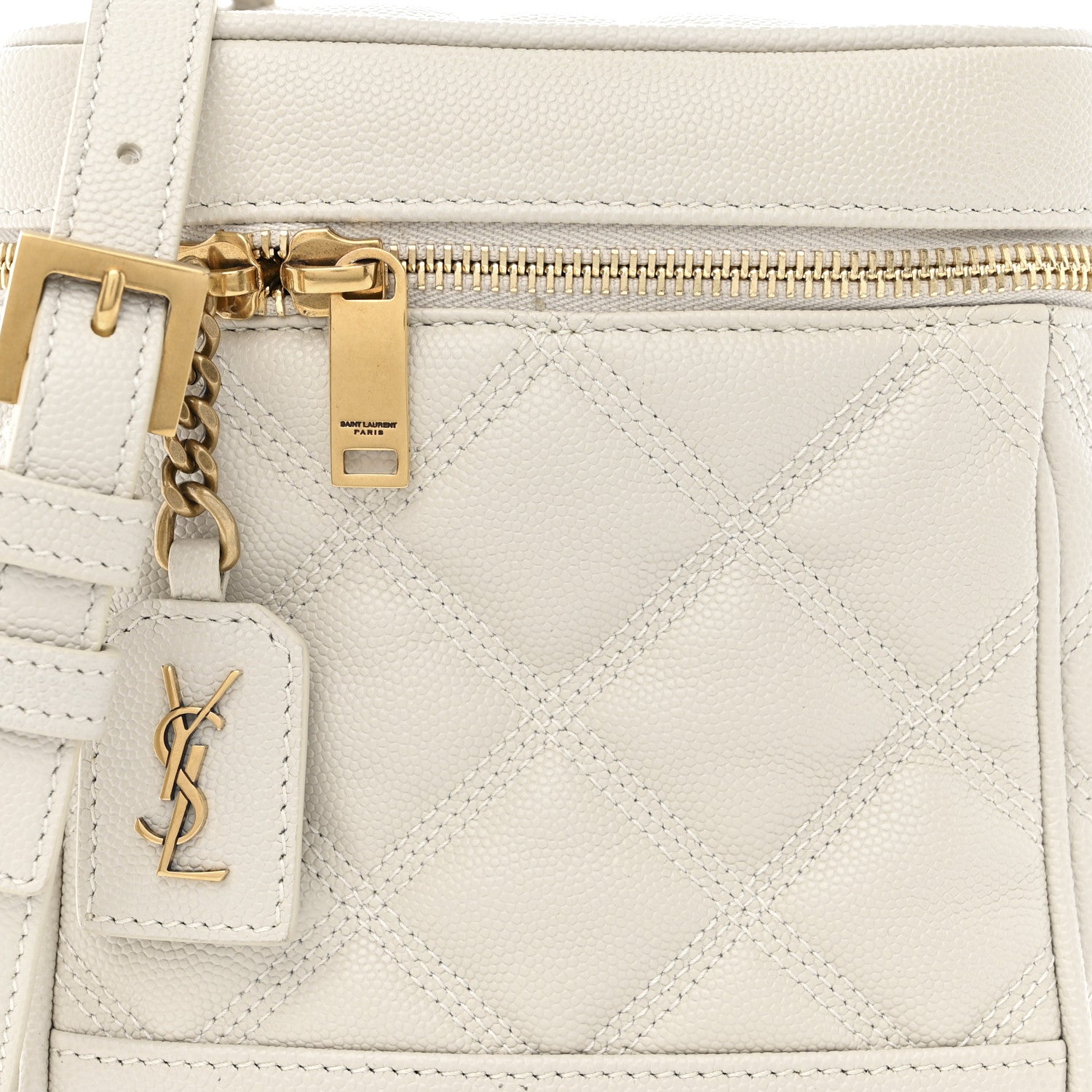 Saint Laurent Grain de Poudre Quilted 80's Vanity Bag Crema Soft Crema Soft 8 of 10
