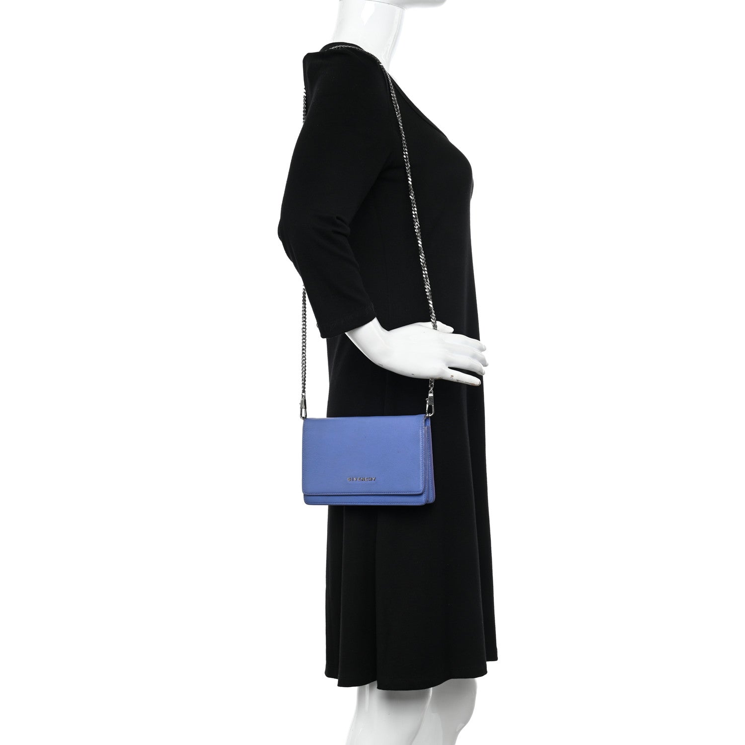 Givenchy Sugar Goatskin Pandora Chain Wallet Blue 2 of 15