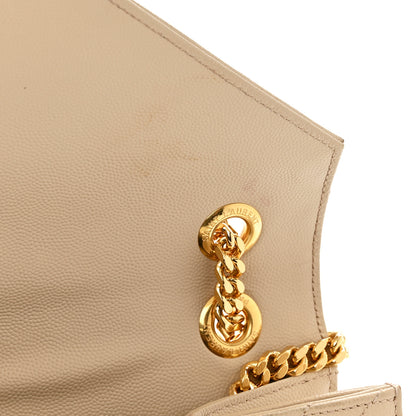 Saint Laurent Grain De Poudre Matelasse Chevron Large Monogram Satchel Dark Beige 13 of 13
