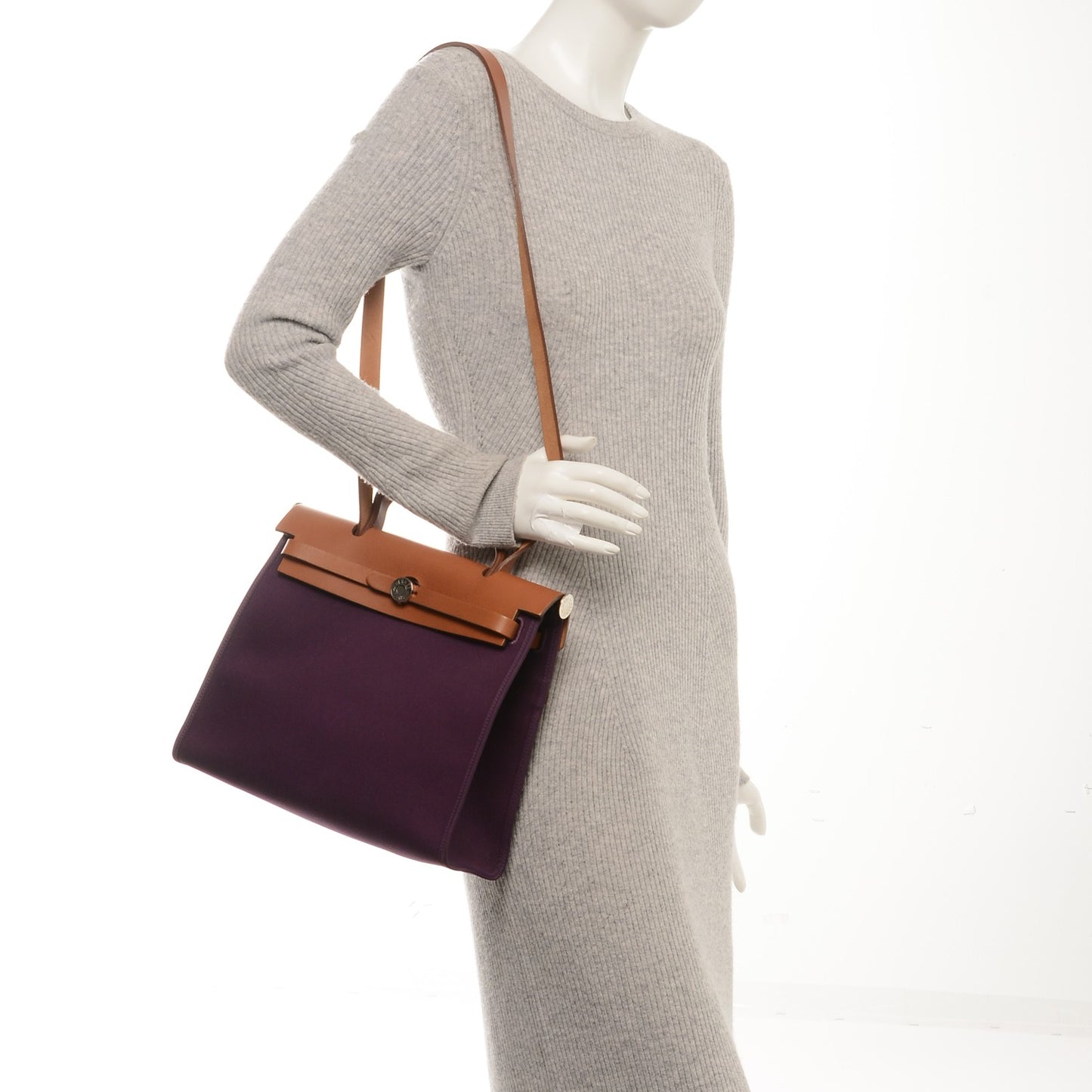 Vache Hunter Toile Herbag Zip 31 PM Fauve Cassis