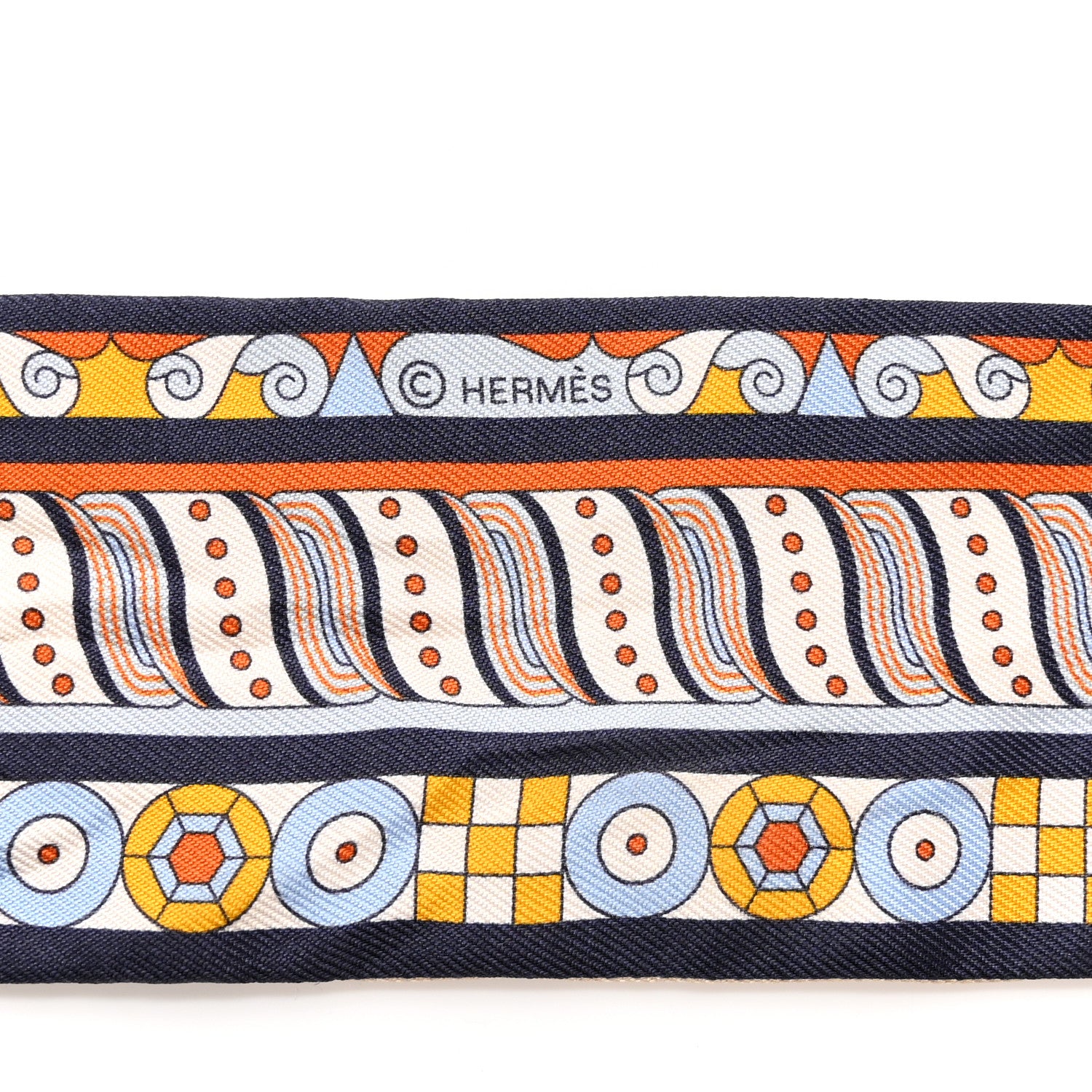 Hermes Silk Harnais En Rosace Twilly Creme Ciel Ocre 4 of 5