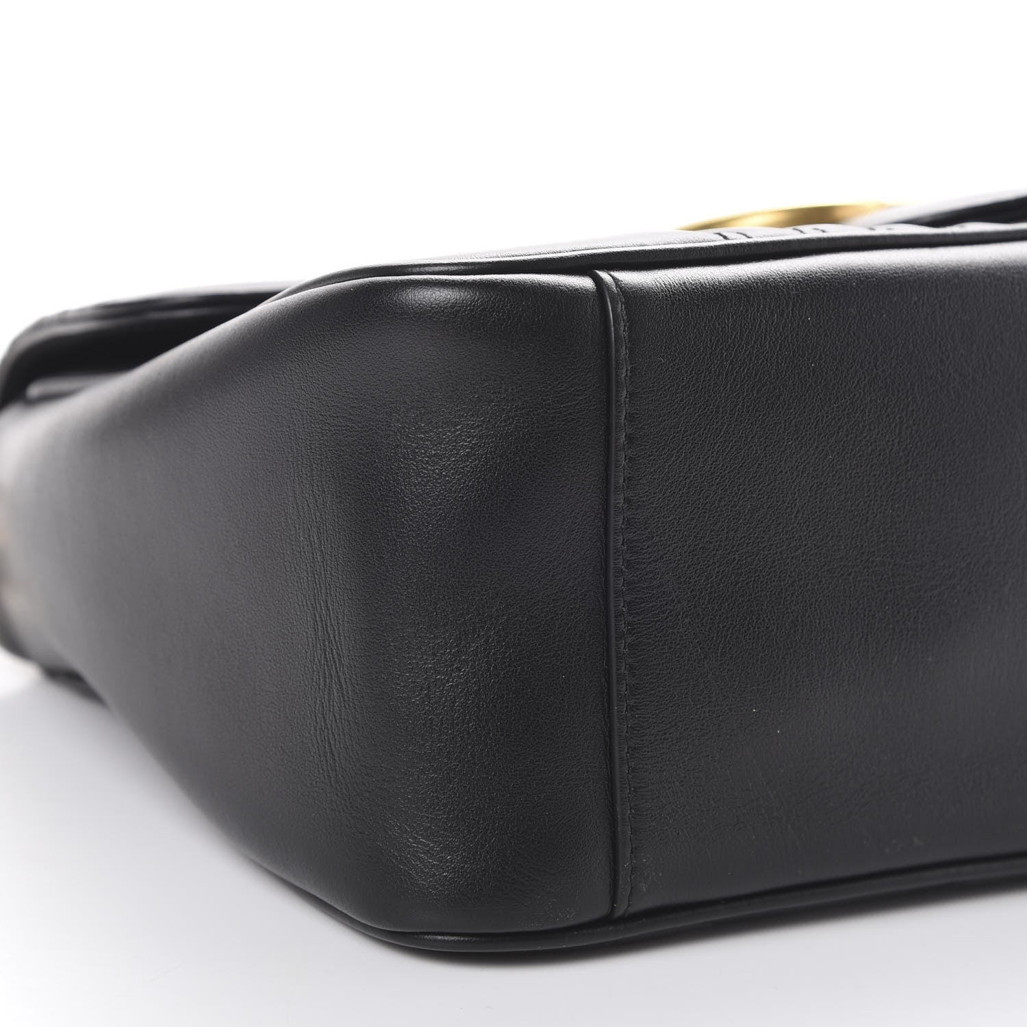 Gucci Calfskin Matelasse Small GG Marmont Top Handle Shoulder Bag Black 8 of 10
