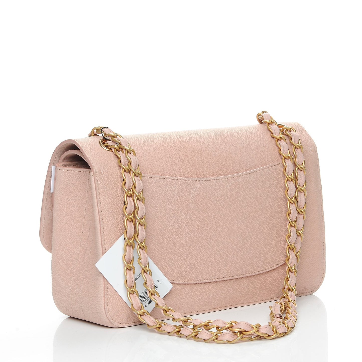 Grained Calfskin Jumbo Classic Pure Double Flap Nude