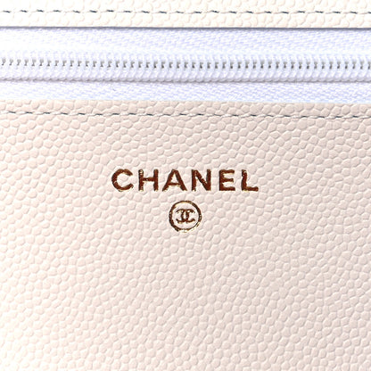 Chanel Caviar Quilted Wallet On Chain WOC White 6 of 11