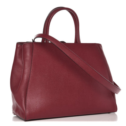 Fendi Vitello Elite Regular 2Jours Tote Rosso Scuro Ciliegia 4 of 10