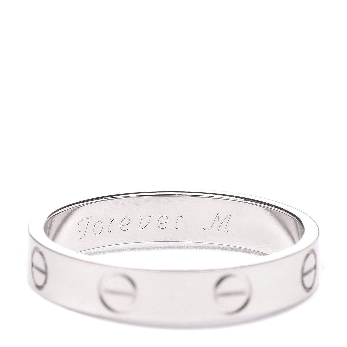 18K White Gold 3.5mm LOVE Wedding Band Ring 54 6.75