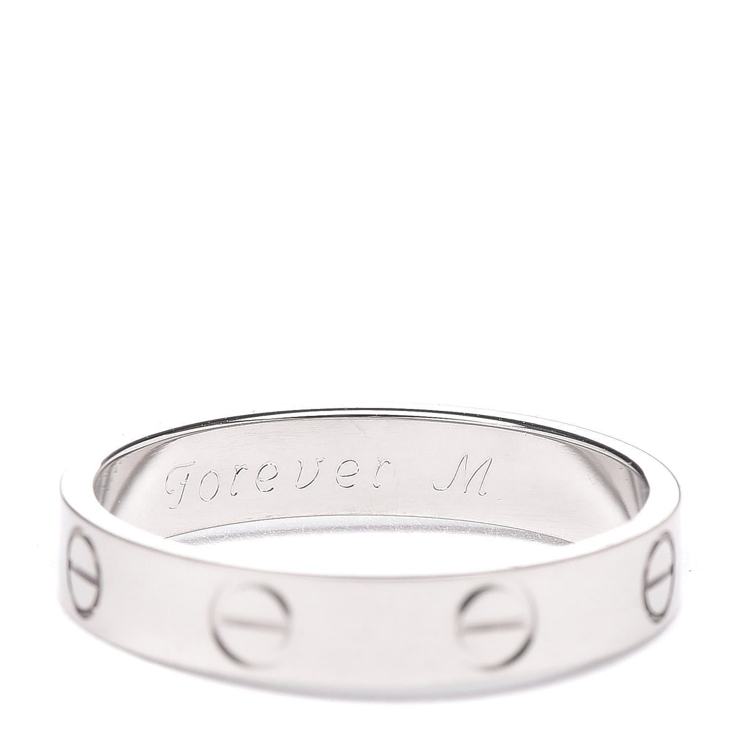 Cartier 18K White Gold 3.5mm LOVE Wedding Band Ring 54 6.75 5 of 6