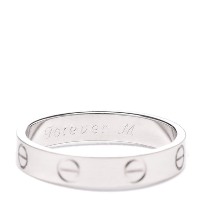 Cartier 18K White Gold 3.5mm LOVE Wedding Band Ring 54 6.75 5 of 6