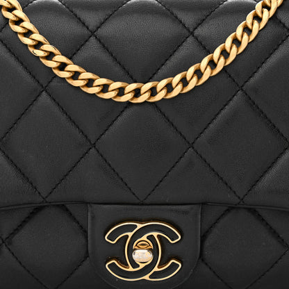Chanel Lambskin Enamel Quilted Pending CC Square Flap Black 8 of 10