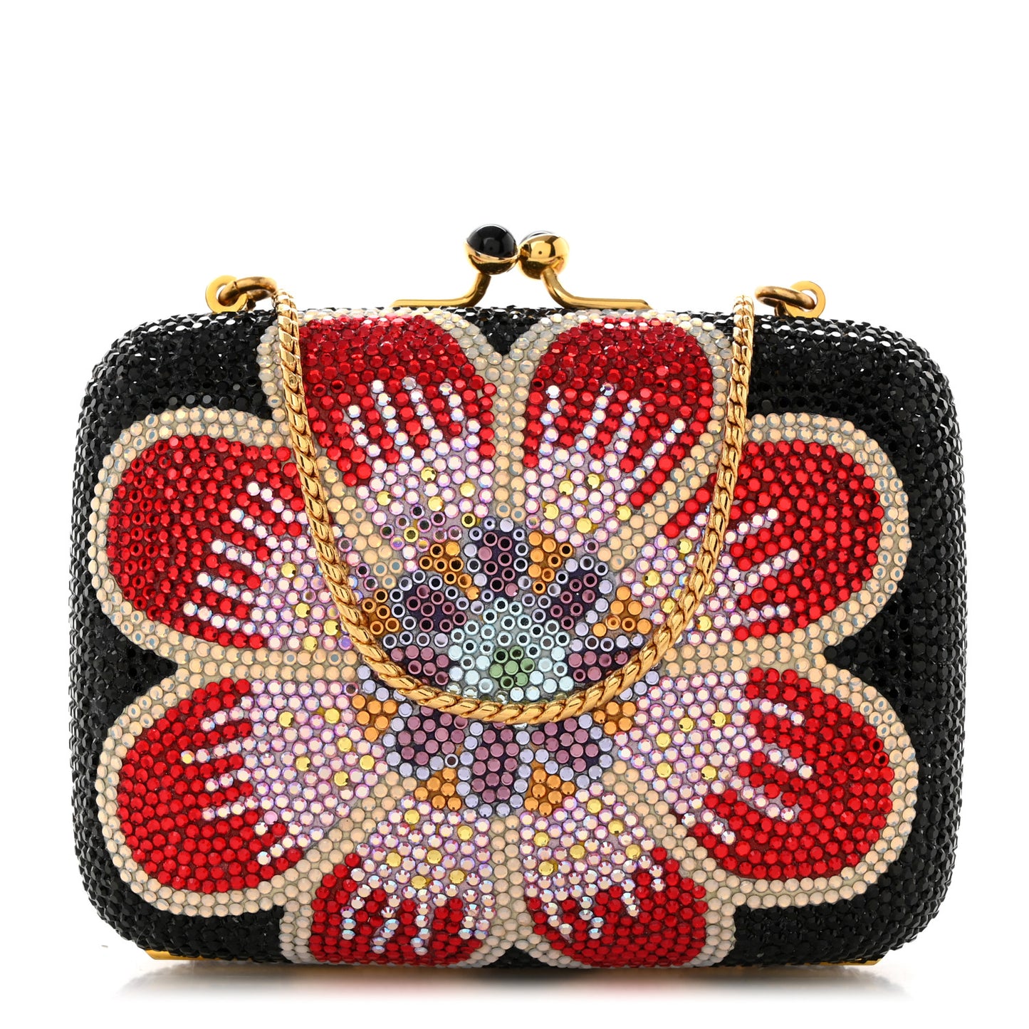 Swarovski Crystal Floral Miniaudiere Clutch
