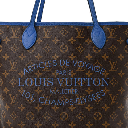 Louis Vuitton Monogram Articles de Voyage Ikat Neverfull MM Grand Blue 8 of 15