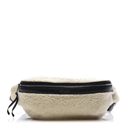 Saint Laurent Shearling Belt Bag Beige 1 of 9