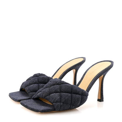 Bottega Veneta Denim Matelasse Padded Mule Sandals 37.5 Indigo 4 of 8
