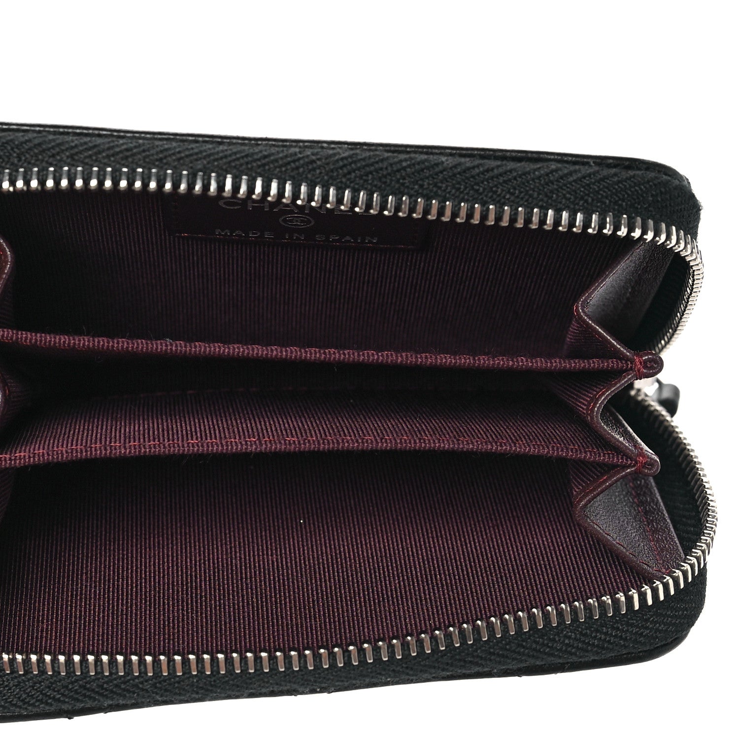 Chanel Lambskin Quilted Zip Coin Purse Black 5 of 8