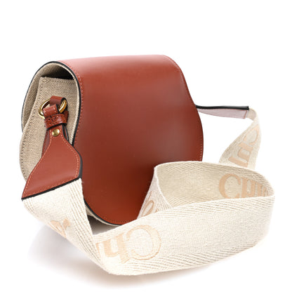 Chloe Linen Calfskin Small Marcie Saddle Bag Sepia Brown 2 of 9