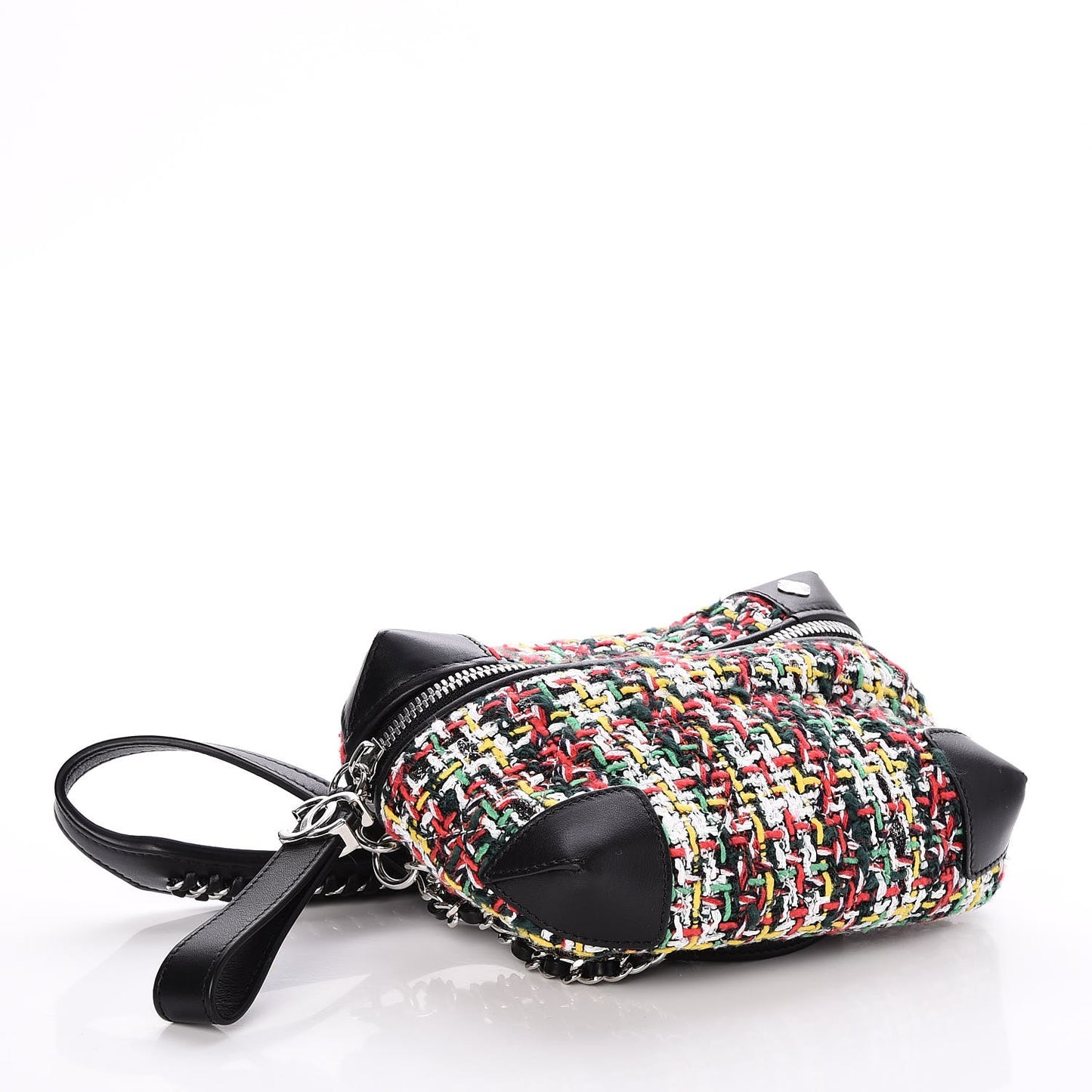 Tweed Calfskin Waist Bag Black Multicolor