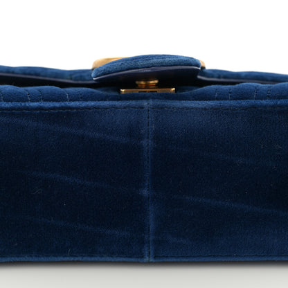 Gucci Velvet Matelasse Small GG Marmont Shoulder Bag Cobalt Blue 11 of 11