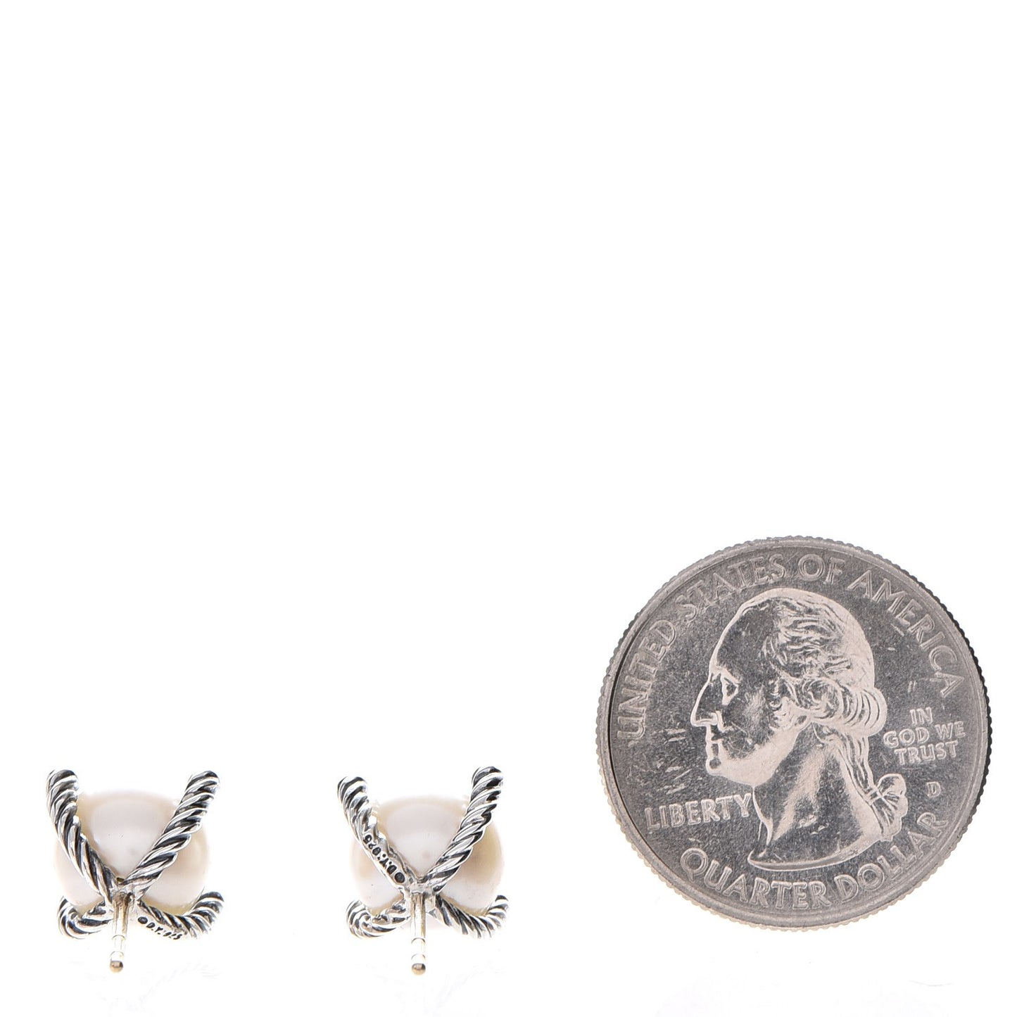 Sterling Silver Diamond Pearl 9.5mm Earrings