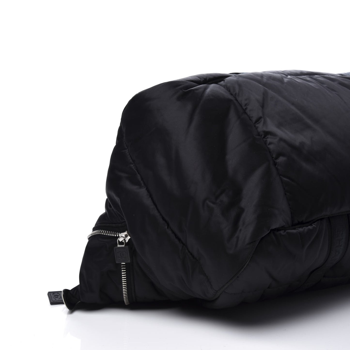 Nylon Quilted Logo Duffel Black