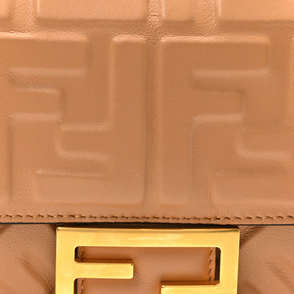 Fendi Nappa FF 1974 Embossed Baguette Miele Scuro 8 of 10