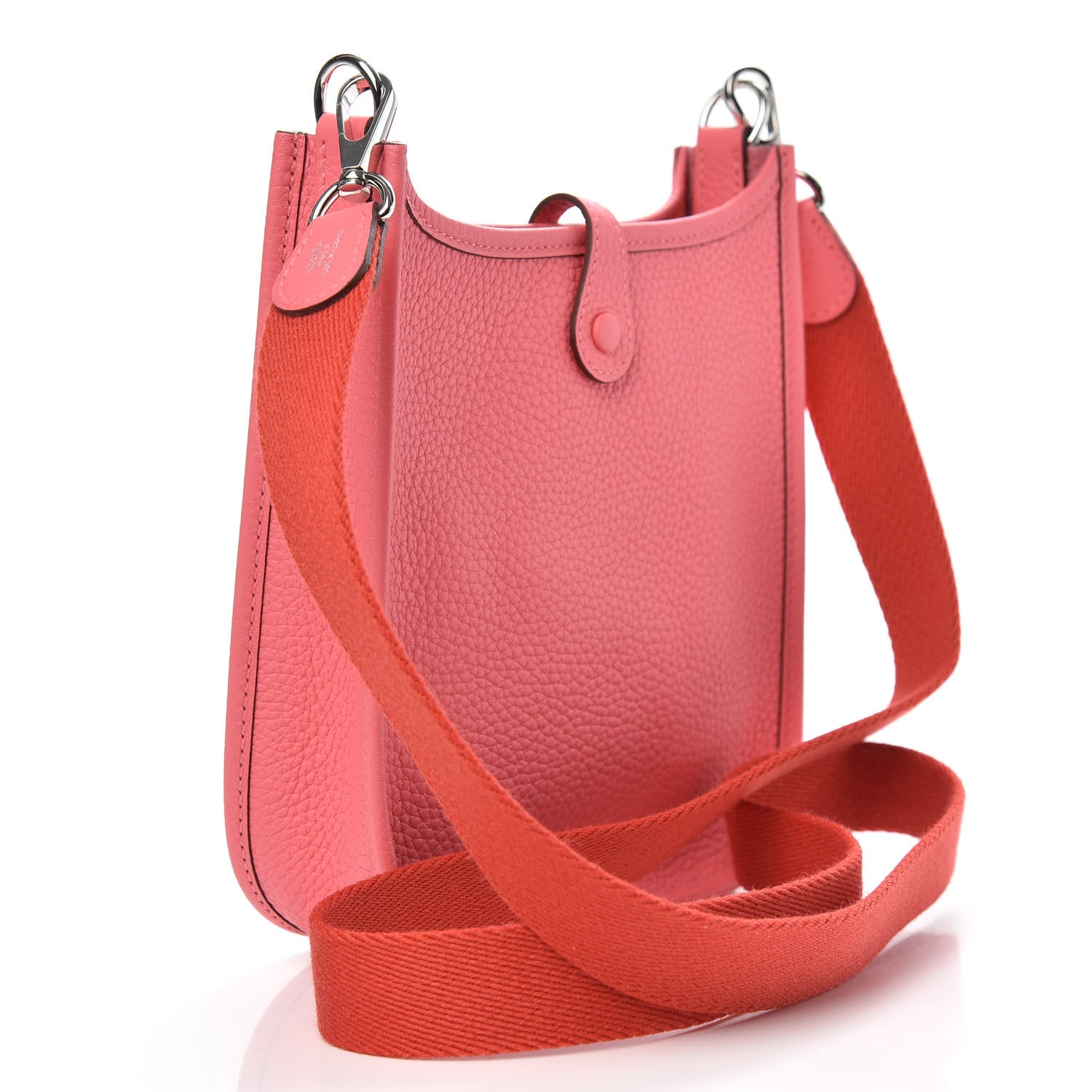 Hermes Taurillon Clemence Amazone Evelyne TPM Rose Azalee Rouge Pivoine 3 of 10