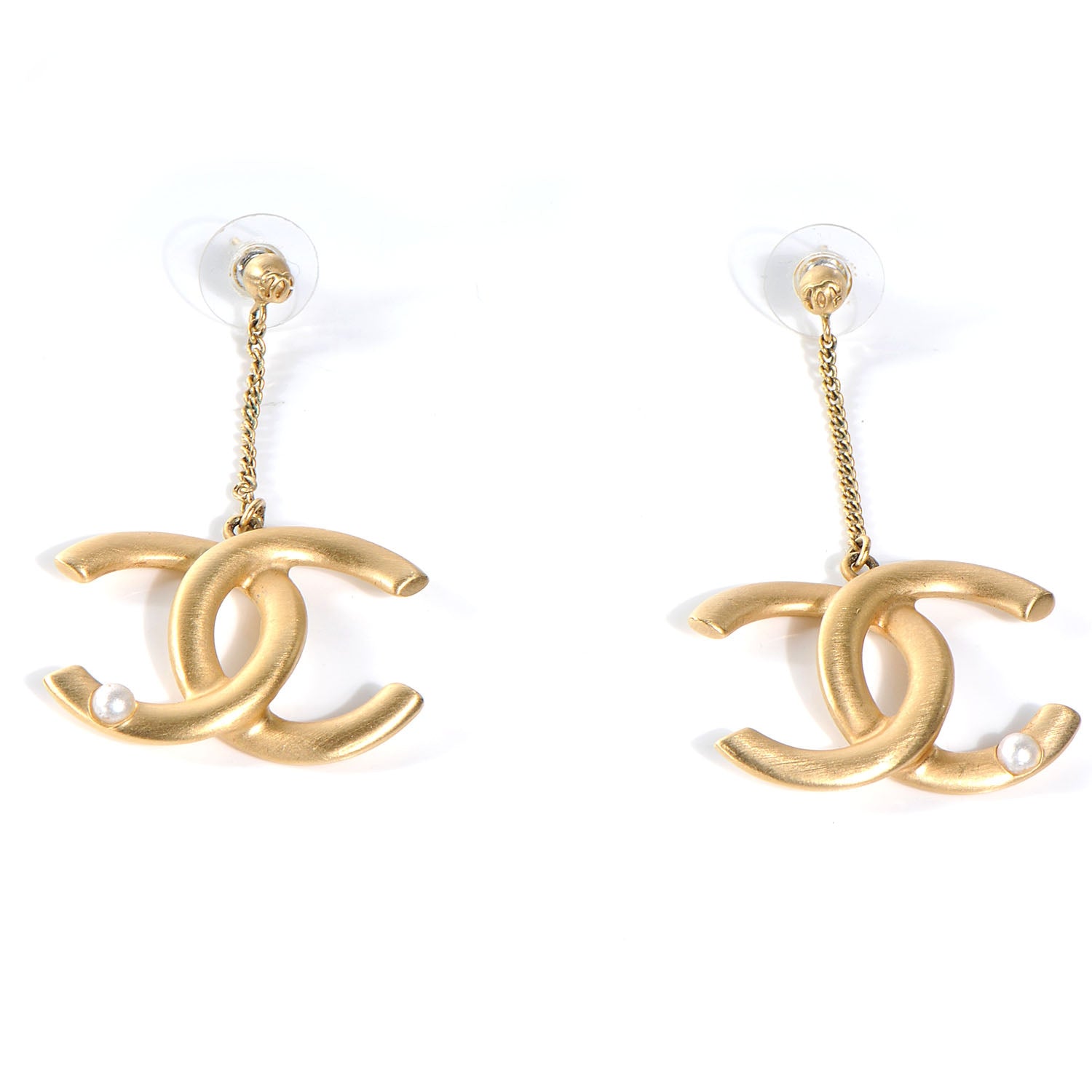 Chanel CC Drop Earrings Gold 1 of 5