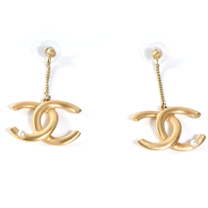 Chanel CC Drop Earrings Gold 1 of 5