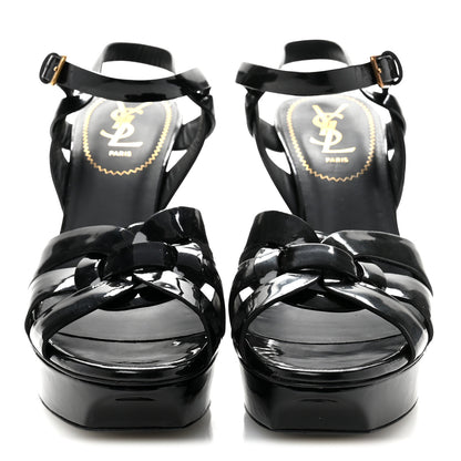 Saint Laurent Patent Tribute 105 Platform Sandals 38 Black 3 of 11