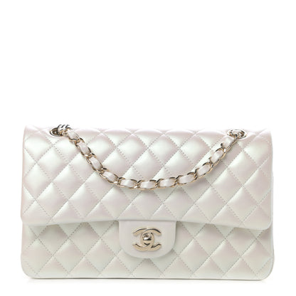 Chanel Iridescent Lambskin Quilted Medium Double Flap Ivory 1 of 11